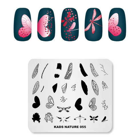 Nature-Inspired Nail Art Stamping Plate - Stainless Steel DIY Manicure Tool with Leaf and Umbrella Patterns for Stunning Nail Designs