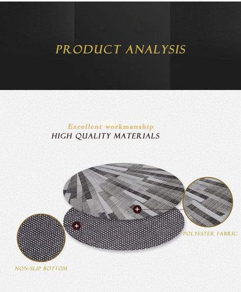 Modern Style Round Carpet Thickened Anti Slip Mat Soft Fluffy Decor Rug