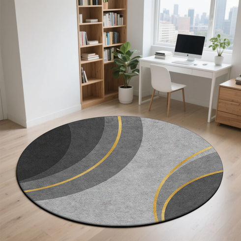 Modern Style Round Carpet Thickened Anti Slip Mat Soft Fluffy Decor Rug