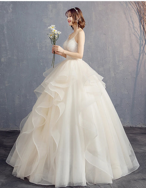 Custom Wedding Dress Lace Up Back Floor Length Gown Built In Bra Floral Print Draped Organza Plus Size Bridal Gown