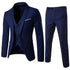 Korean Style Men Blazer Vest Pants Set Casual Business Suit