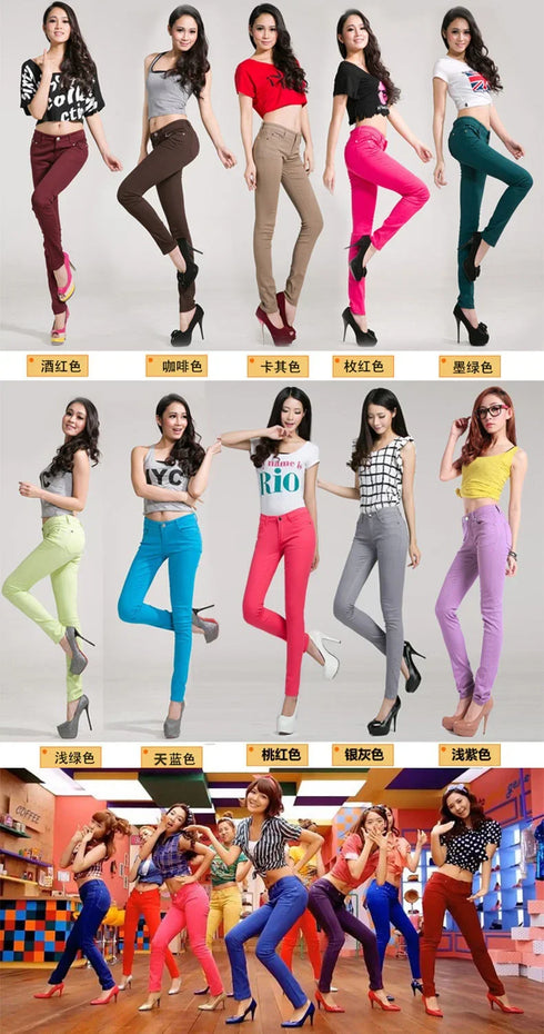 Candy Color Women's Straight Leg Jeans - Versatile Stretch Denim Pants for All Seasons, Perfect for Fall Outfits with Jeans and Homecoming Styles