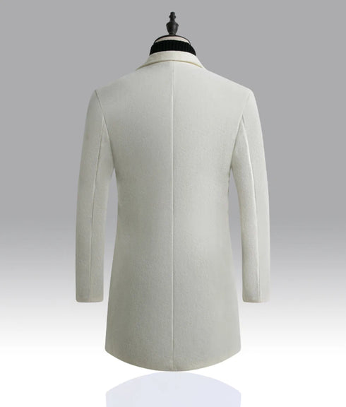 Men's Slim Fit Trench Coat for Fall and Winter - Stylish Woolen Blended Outwear for Business Casual and Travel