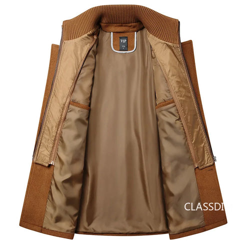 Elegant Men's Winter Cashmere Wool Blend Overcoats & Trench Coats for Business Casual Style - Stylish Outerwear Essentials