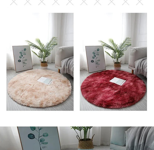 Plush Round Rug Mat for Living Room and Bedroom Home Decor
