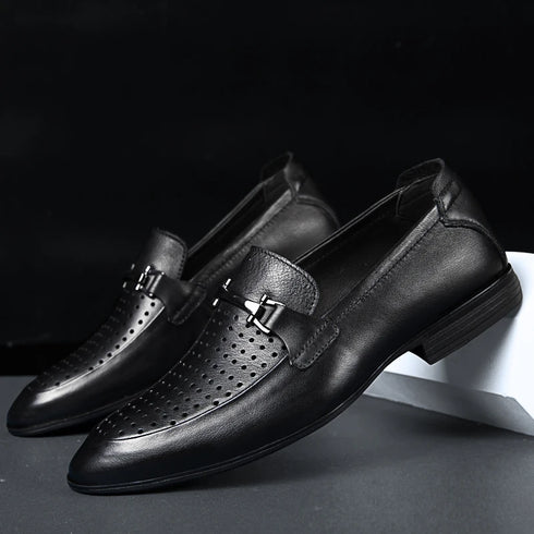 Luxury Handmade Men's Casual Loafer Shoes - Genuine Leather Slip-On Moccasins for Formal and Everyday Occasions