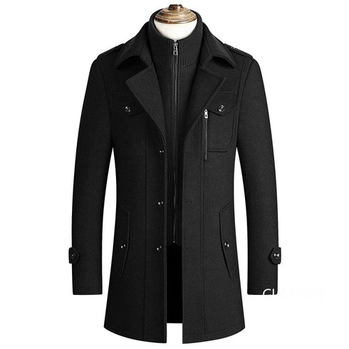 Elegant Men's Winter Cashmere Wool Blend Overcoats & Trench Coats for Business Casual Style - Stylish Outerwear Essentials
