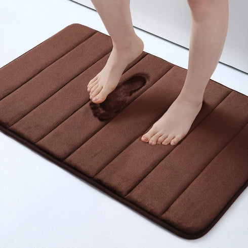Absorbent Non-Slip Bath Mat Soft Memory Foam Bathroom Rug Machine Washable Foot Mat