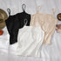 Summer Women's Solid Color Cotton Spaghetti Strap Tank Tops - Casual Sleeveless Crop Vest