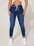 Autumn and Winter Women's Stretch Elastic Waist Jeans Fashion Skinny Ankle-Length Denim Pants