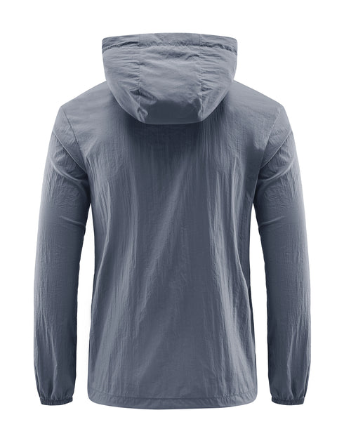 Men's Lightweight Summer Sun Protection Jacket – Casual Outerwear with Hood for Outdoor Adventures