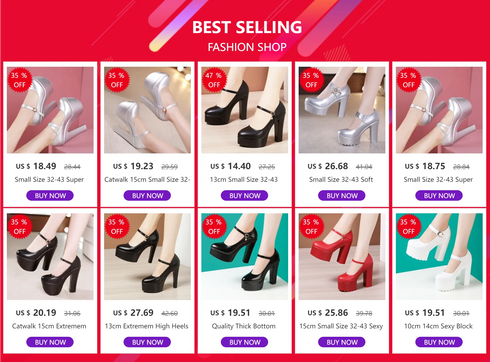 15cm Block High Heels Shoes Thick Platform Women Pumps