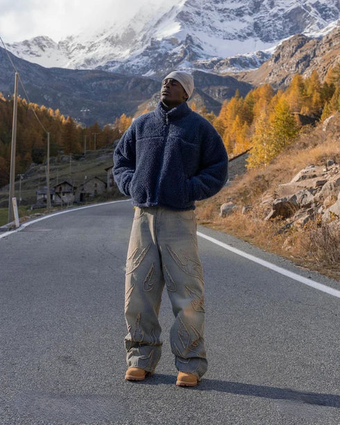 Retro Hip Hop Loose Y2k Men Jeans Casual Denim Pants