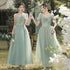 Bridesmaid Dress Elegant Tulle With Bow A Line Long Dress For Wedding Party Celebration Bridesmaid Dresses