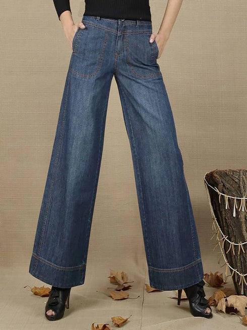 High Waist Wide Leg Jeans for Women Casual Baggy Trousers
