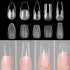 120pcs Coffin Shape Clear Full Cover Fake Nails - Long Press On Acrylic Nail Tips for Autumn Nails