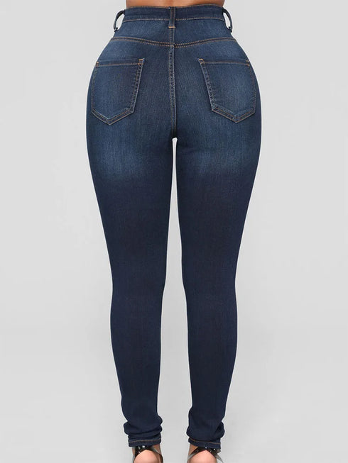 Women’s Skinny Jeans Vintage Denim Stretch Trousers Streetwear