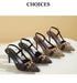 Women Pointed Toe Metal Buckle High Heel Anti Slip Sandals