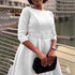 Elegant Women Party Dresses A Line with Waist Belt for Classy Office and Wedding Guests