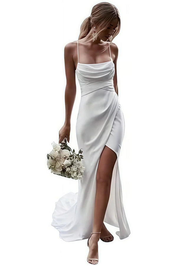 Off Shoulder Beach Wedding Dresses Chiffon Ball Gown Bridal Gown