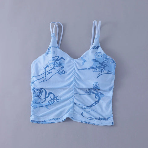 Yoga Bra Women’s Beauty Back Halter One-Piece Chest Pad Sports Crop Top