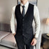 Fashion Business Casual Suit Set for Men with Vest and Trousers for Wedding