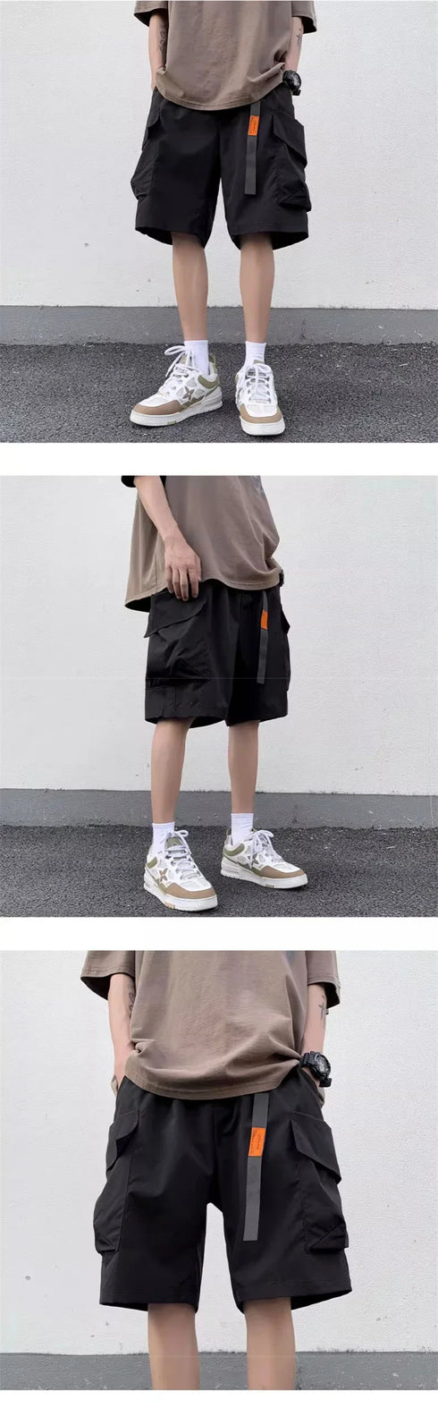 Summer Men's Functional Cargo Shorts Multi-Pocket Baggy Gym Shorts Streetwear Bermuda