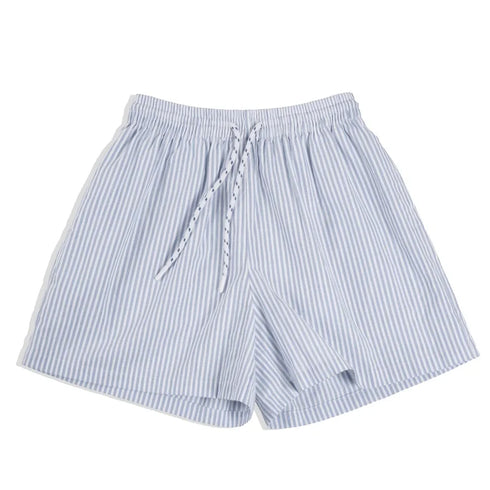 Chic Summer Outfit Inspiration: Casual Women's Striped Shirt and Shorts Set for Effortless Elegance