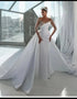 Custom Sparkly Beads Mermaid Wedding Dresses with Attachable Train