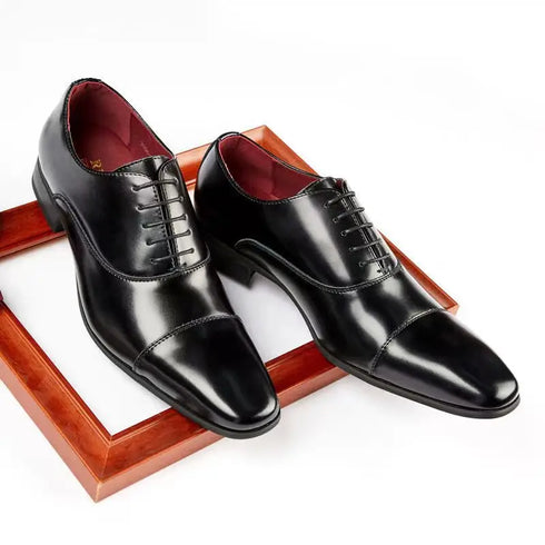 Classic Leather Men's Formal Slip-On Dress Shoes Oxfords Size 46