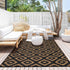 Outdoor Plastic Straw Rug Modern Geometric Waterproof Reversible Mat for Patio Porch Backyard Picnic