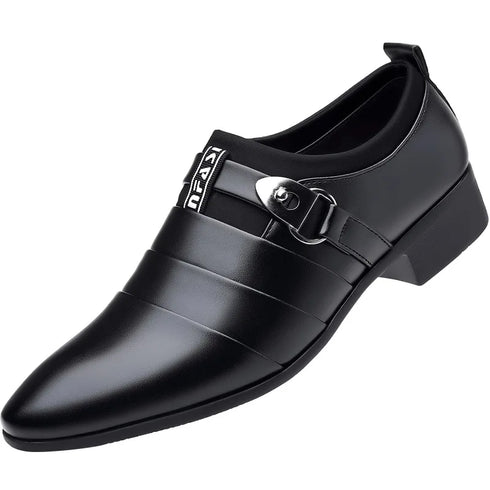 Elegant Pointed Toe Leather Oxfords for Men | Formal Business Dress Shoes