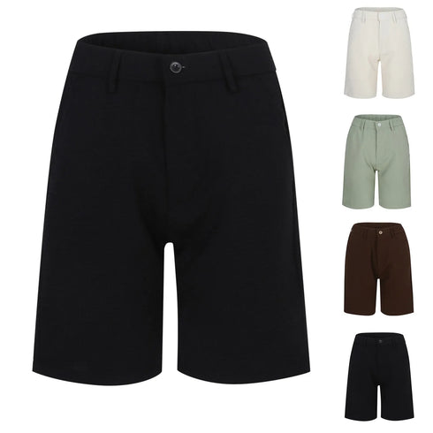 Men's Summer Quarter Pants Solid Color Casual Pants Shorts