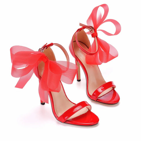 Elegant Women's Sandals with Pointed Toe and Butterfly Knot for Wedding and Office Wear