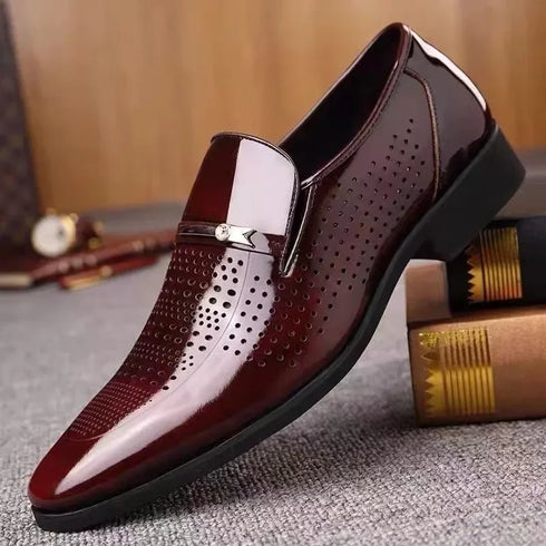 Luxury Oxford Leather Shoes for Men Breathable Patent Formal Footwear for Office and Wedding
