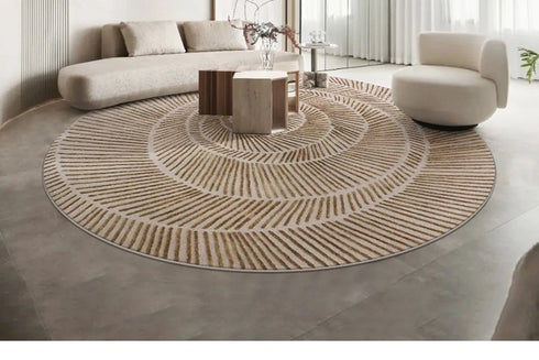 Modern Art Round Carpet Fluffy Soft Spiral Stripes Rug for Living Room and Bedroom