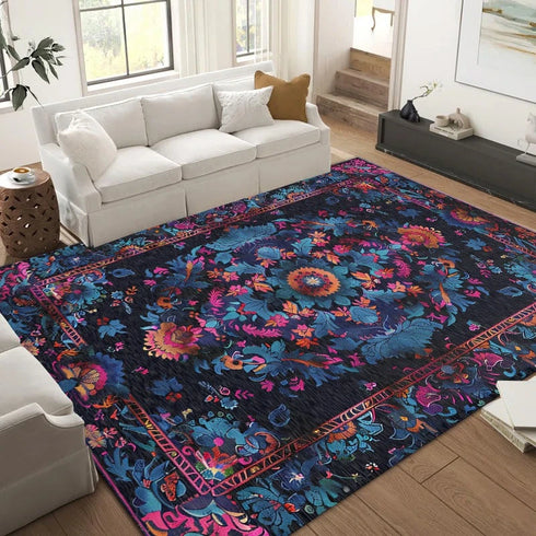 Floral Persian Area Rug Modern Classic Carpet for Living Room and Bedroom Decor