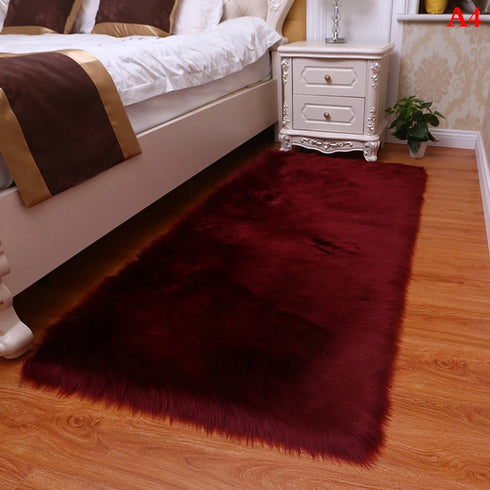 Soft Sheepskin Plush Carpet Imitation Mat for Bedroom and Living Room Decoration