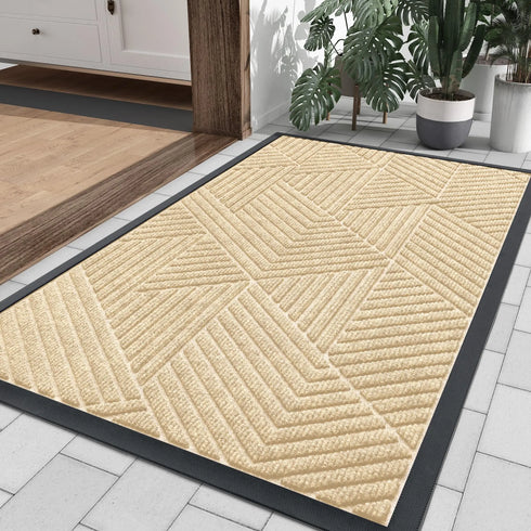 Absorbent Low Profile Entryway Rug Non-Slip Washable Welcome Mat for Heavy Duty Use