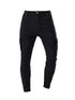 Men's Fashion Elastic Slim Fit Cargo Denim Pants Multi Pockets Casual Skinny Trousers