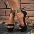 Sexy Metal Ankle Strap Platform Sandals For Pole Dance