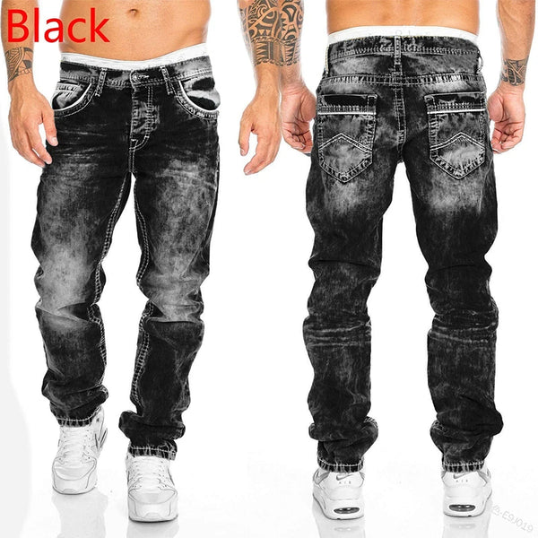 Fashion Men's Jeans Multi-Pocket Straight Leg Casual Pants