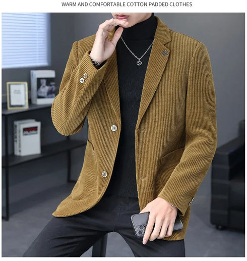 Men's Fashion Business Casual Blazer Simple Elite Party Suit