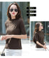 Half Turtleneck Ice Silk T-shirt Women's Sweater Mid-sleeved Temperament Versatile Top Fashionable Inner Wear Summer New Style