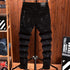 Retro Ripped Black Stretch Jeans Men's Casual Comfort Pants