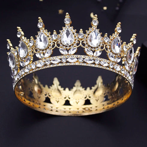 Elegant Baroque Round Tiara for Bridal and Special Occasions