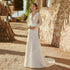 Backless Mermaid Wedding Dress Customized With Deep V Back And Long Sleeves, Floor Length Satin Gown