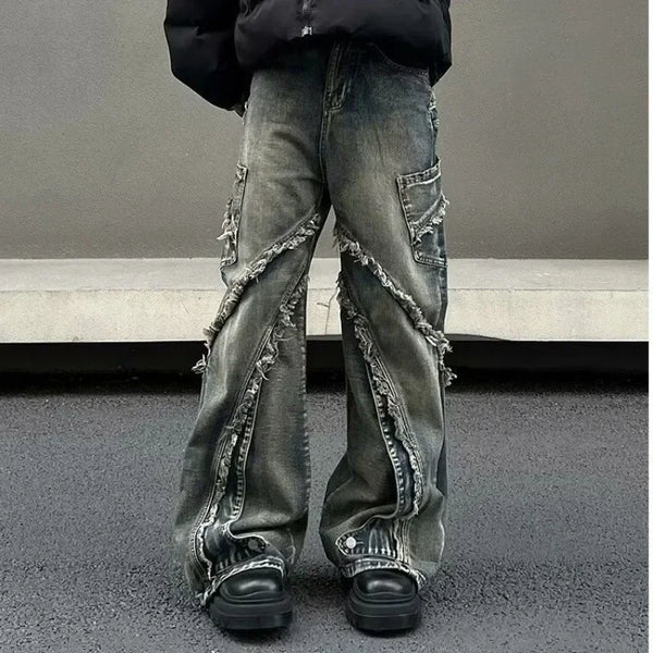 Fashionable Loose-fit Denim Jeans Casual Street Style Bell Bottoms