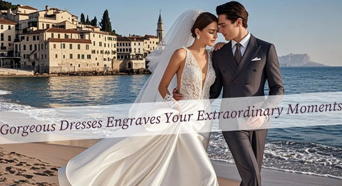 Elegant A-Line Wedding Dress Sexy V Neck Court Train Gown