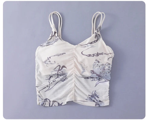 Yoga Bra Women’s Beauty Back Halter One-Piece Chest Pad Sports Crop Top